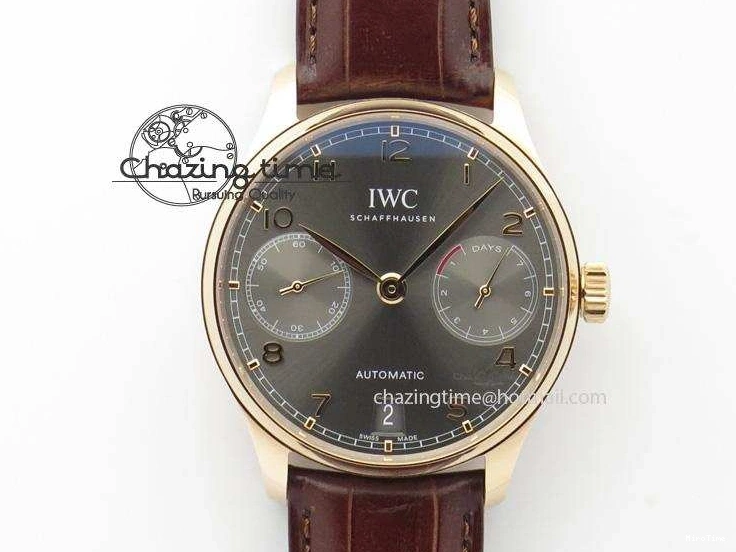 MIROTIME 0204 Unisex Portuguese Real PR RG IW500702 ZF 1:1 Best Edition On Brown Leather Strap A52010 V 7303